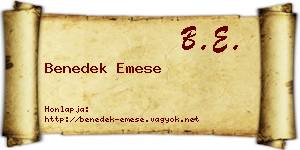 Benedek Emese névjegykártya