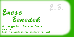 emese benedek business card
